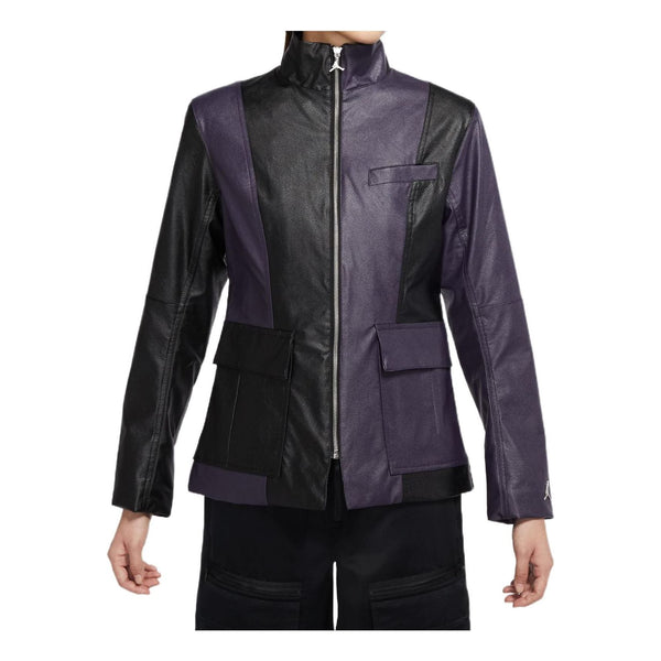 Куртка (WMNS) Air Jordan Splicing Multiple Pockets Zipper Long Sleeves Jacket Black Purple, мультиколор