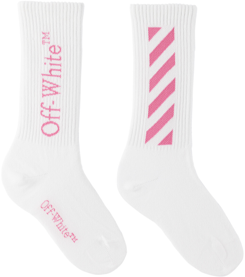 

Off-White Детские белые носки по диагонали
