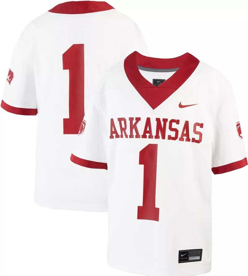 

Белая реплика футбольной майки Nike Youth Arkansas Razorbacks #1