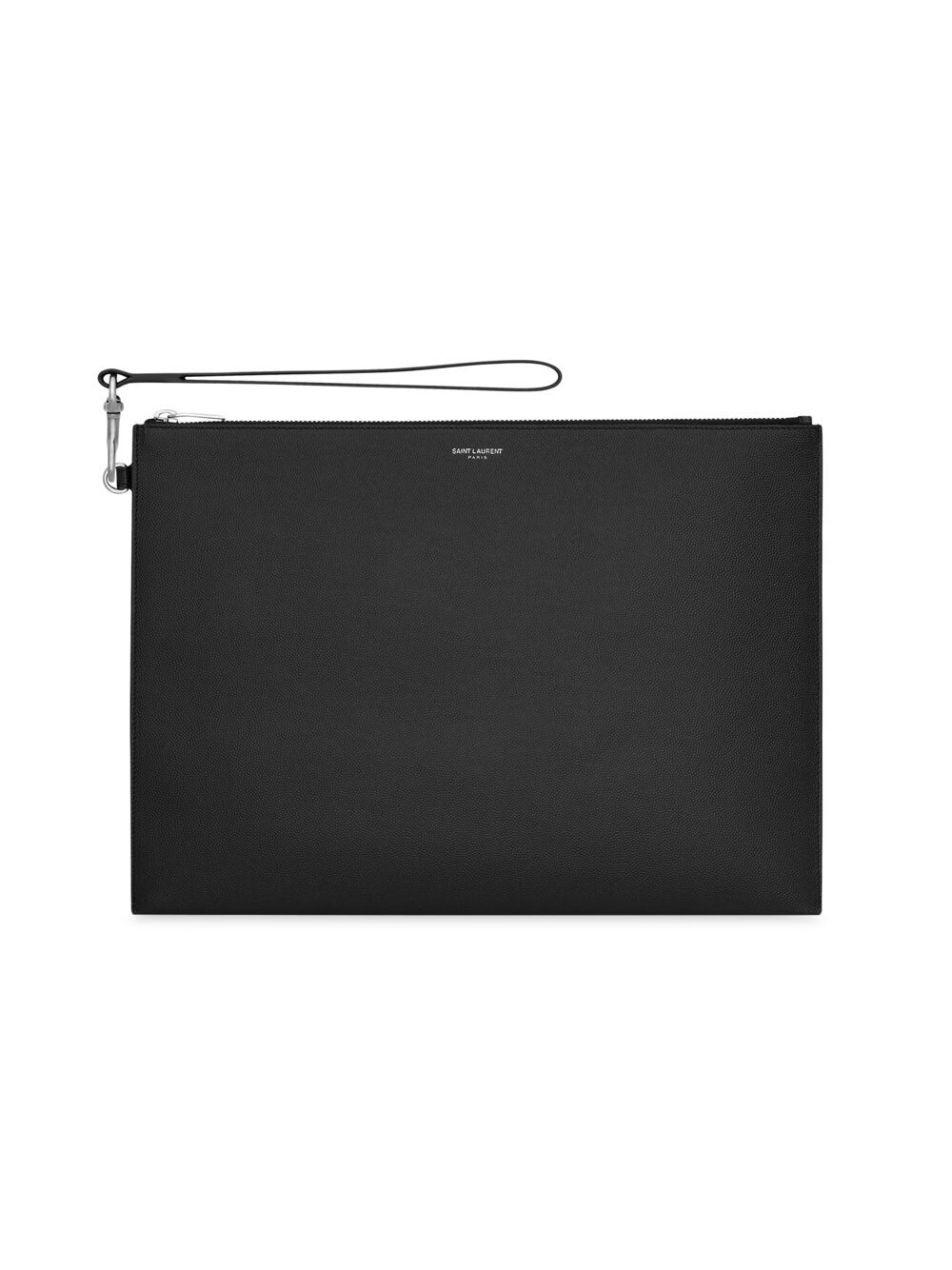 

Сумка для документов Saint Laurent Paris из тисненой кожи Grain De Poudre Saint Laurent, черный