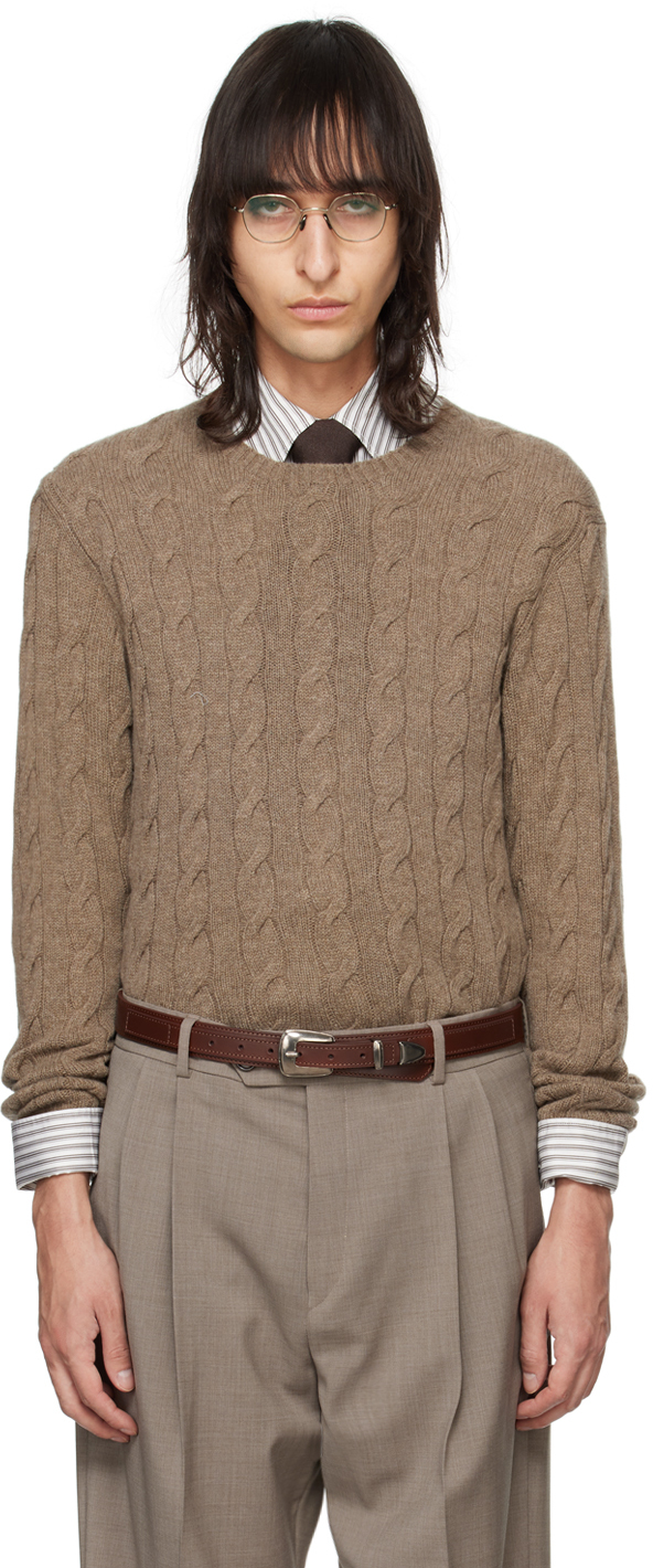 Серо-коричневый свитер The Iconic Ralph Lauren Purple Label