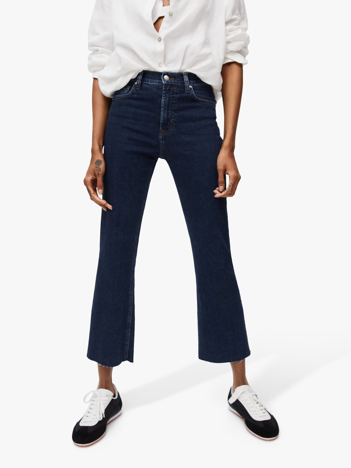 

Укороченные расклешенные джинсы Mango Sienna Kick Flare, синие