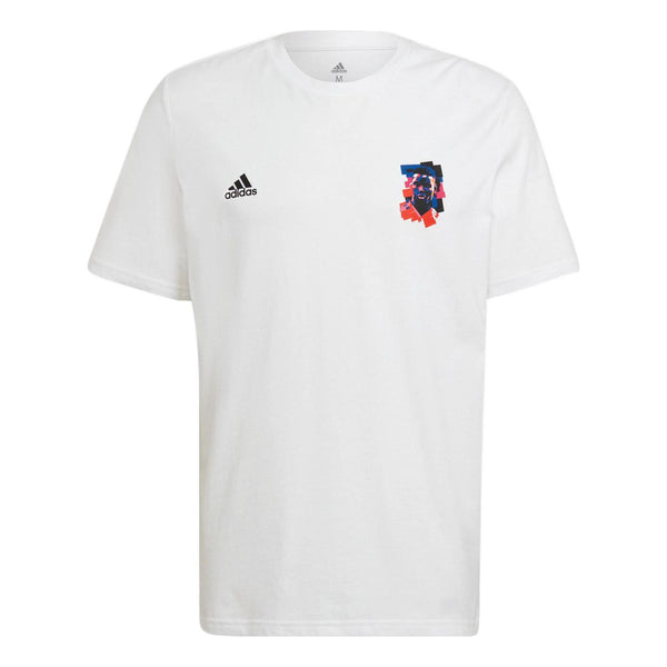 Футболка adidas Paul Pogba Alphabet Printing Soccer/Football Sports Short Sleeve White, мультиколор