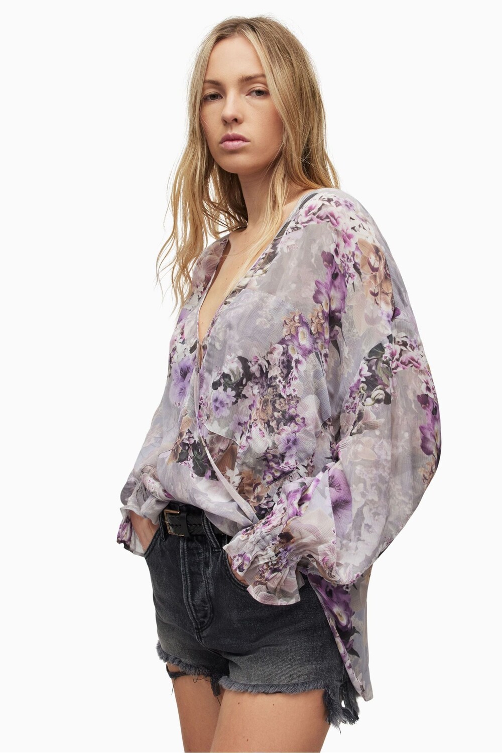 

Серый топ AllSaints Penny Lucia All Saints, серый