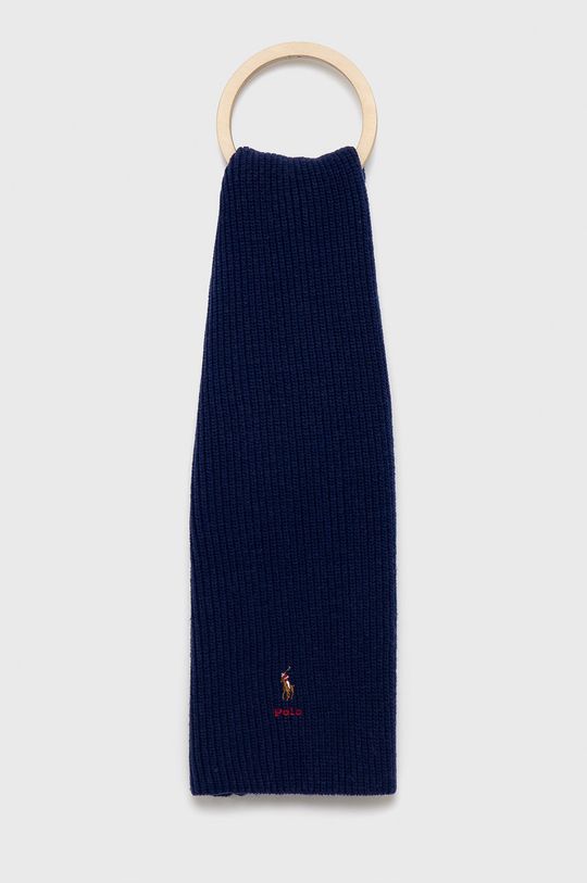 Шаль из шерсти 455858412003 Polo Ralph Lauren, темно-синий
