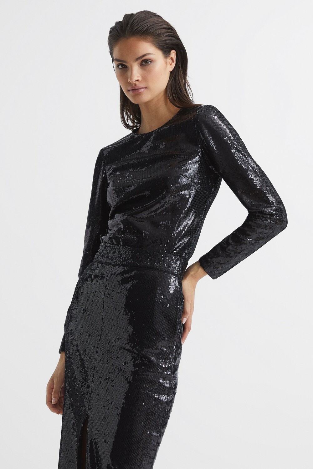 

Топ Julianne с пайетками Reiss, черный