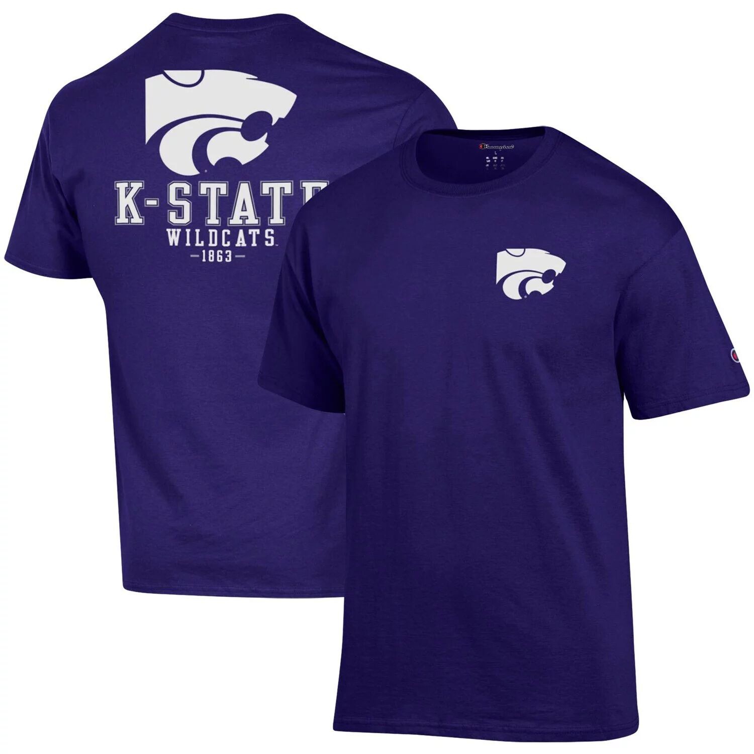 

Мужская фиолетовая футболка Kansas State Wildcats Stack 2-Hit Champion, Фиолетовый