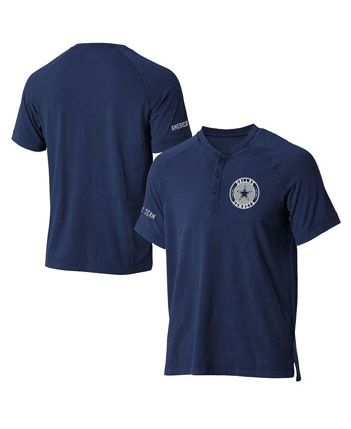 

Мужская футболка NFL x Darius Rucker Collection Navy Dallas Cowboys стираная футболка Henley реглан Fanatics, синий