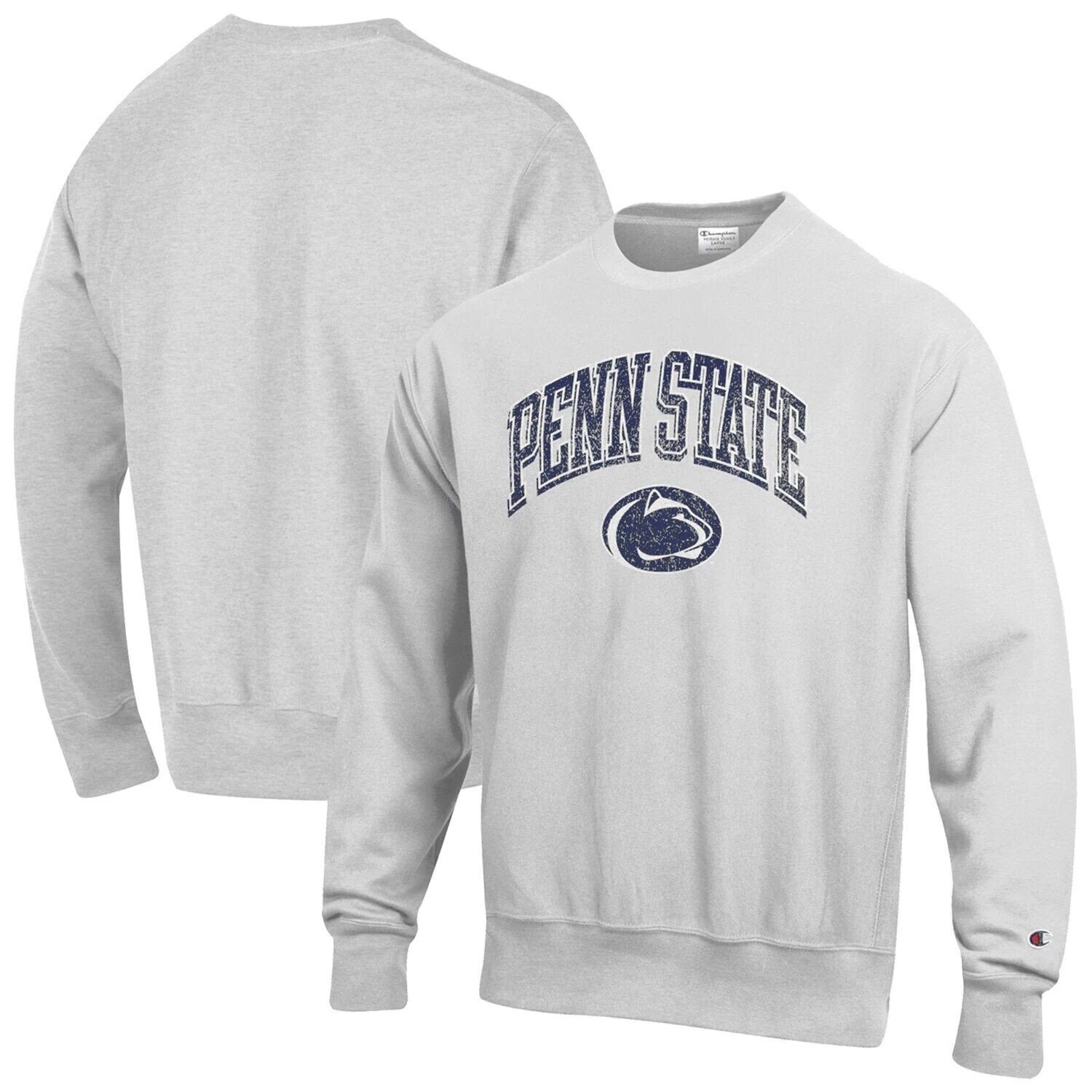 

Мужской серый пуловер с обратным переплетением Penn State Nittany Lions с аркой и логотипом Champion