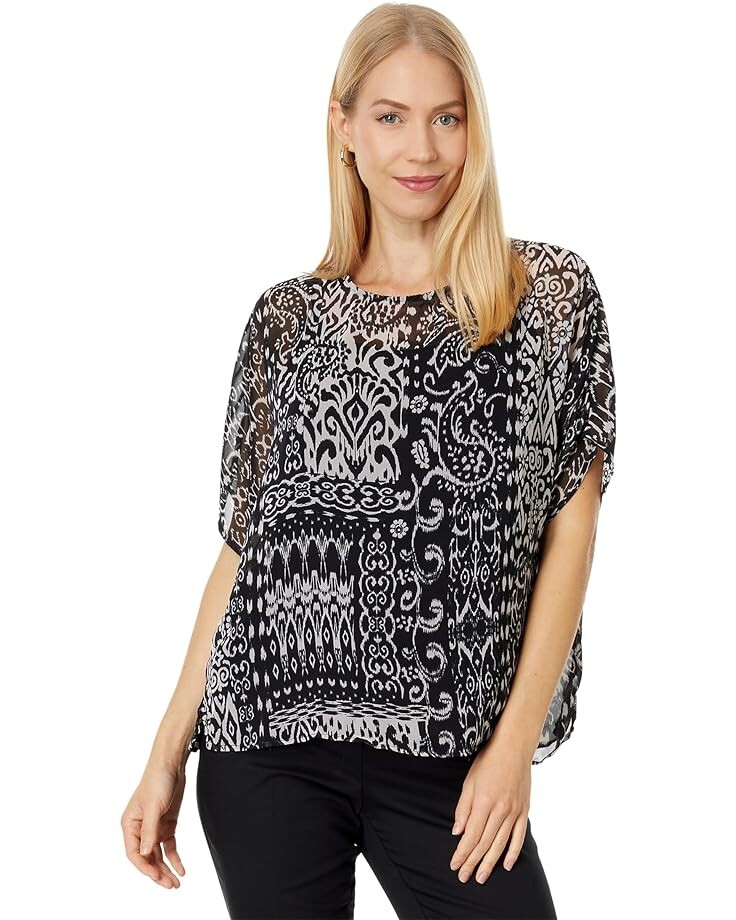 

Блуза Vince Camuto Extended Shoulder Crew Neck, цвет Rich Black