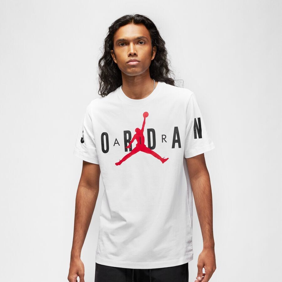 

Воздушная эластичная футболка JORDAN, цвет white/black/gym red