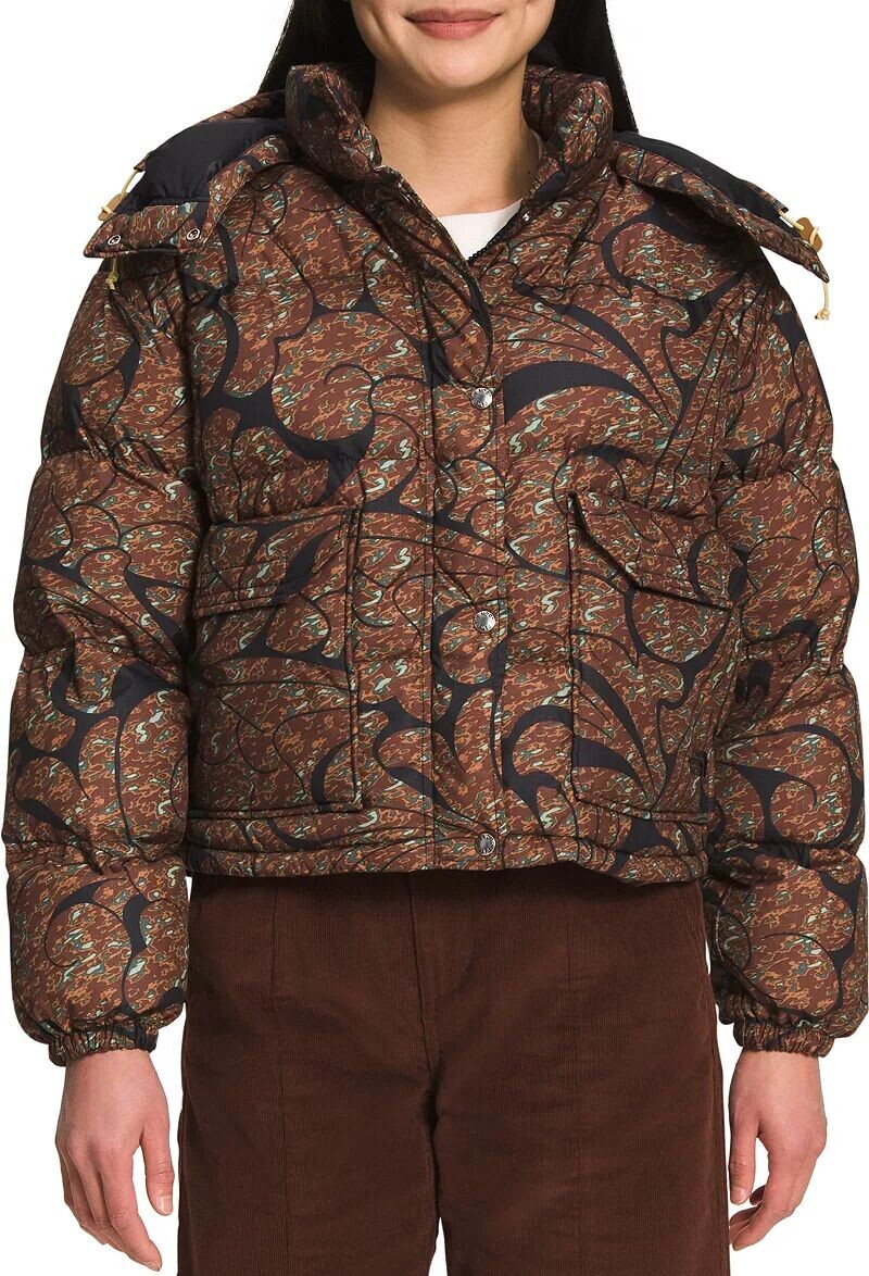 

Женский короткий пуховик The North Face 71 Sierra с принтом, черный