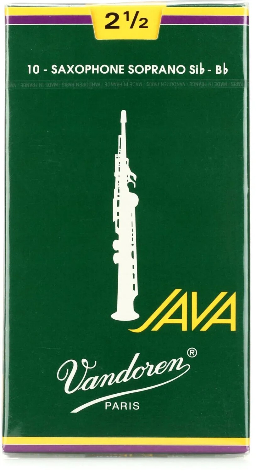 

Vandoren SR3025 — Трости для саксофона-сопрано JAVA — 2,5 (упаковка по 10 шт.)