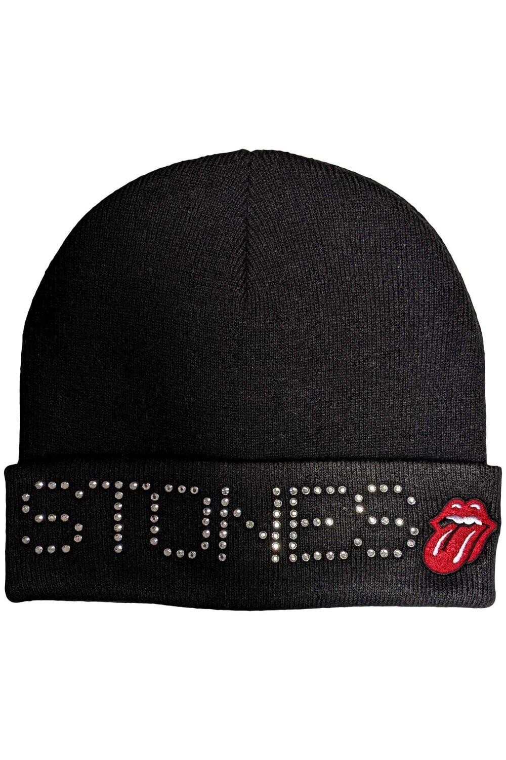 

Шапка-бини с камнями The Rolling Stones, черный