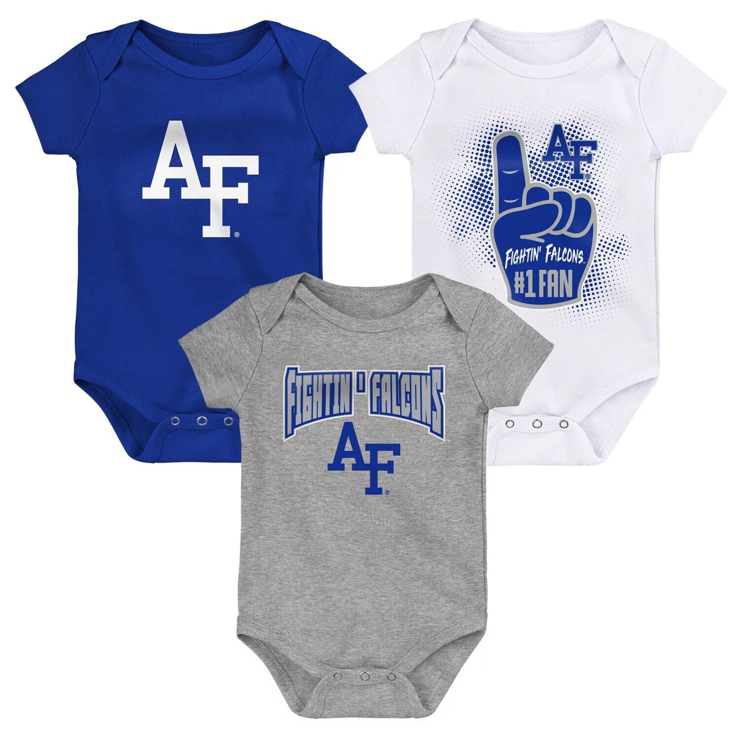 

Комплект из 3 боди Infant Royal/White/Heathed Grey Air Force Falcons Game On Bodysuit Outerstuff