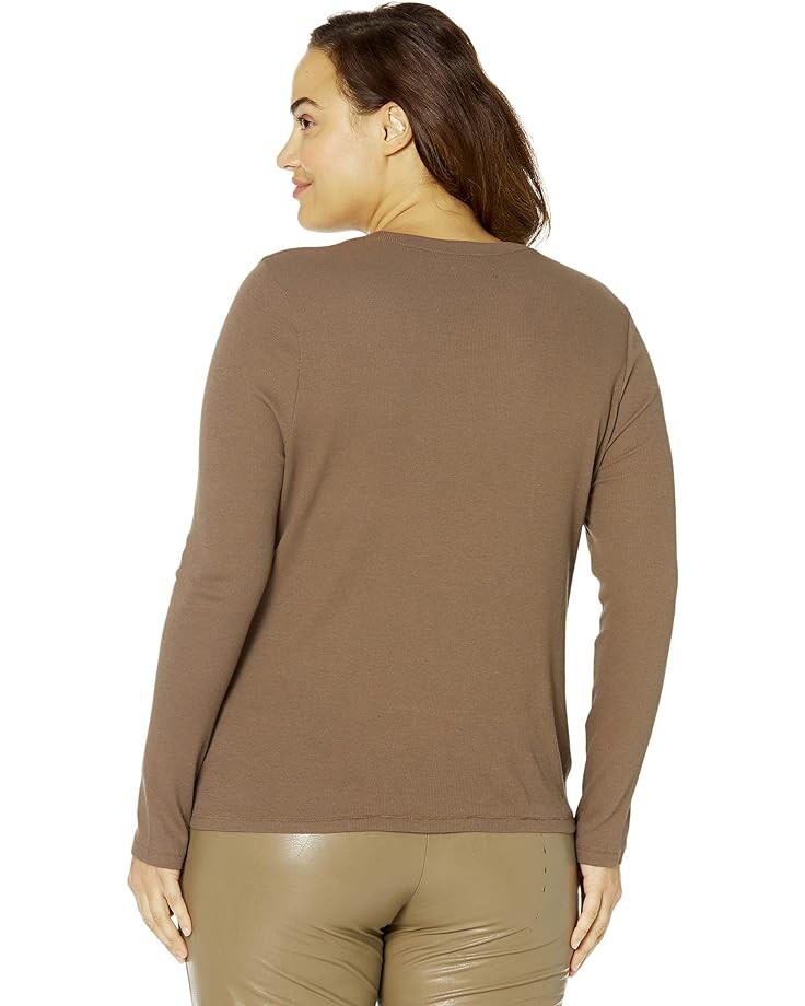 

Футболка Madewell Plus Fine Ribbed Crewneck Long-Sleeve Tee, цвет Cargo Green