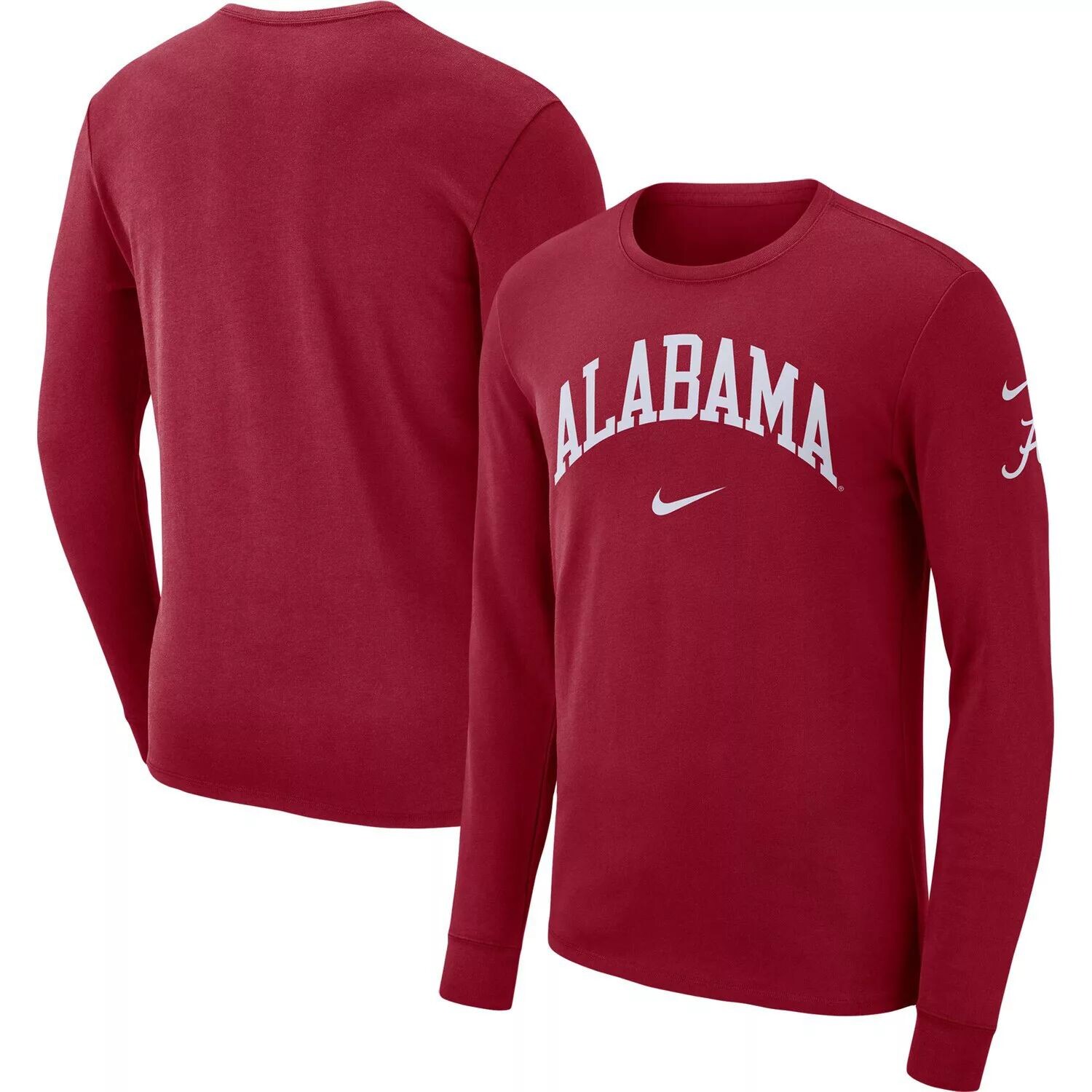 

Мужская футболка с длинным рукавом Crimson Alabama Crimson Tide Arch 2-Hit Nike
