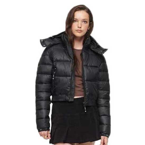 

Пуховик Superdry Crop Fuji, черный