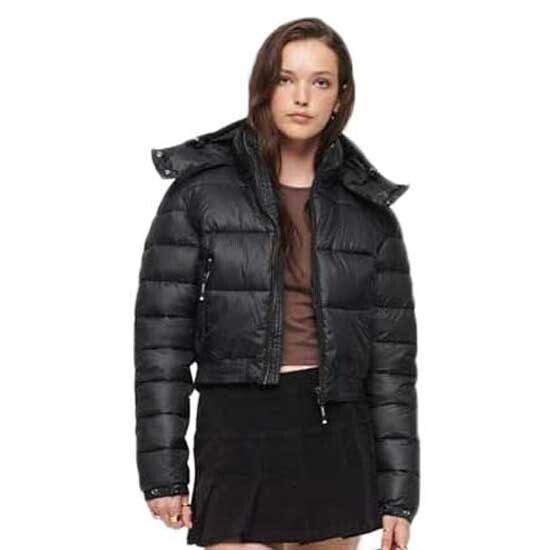 Пуховик Superdry Crop Fuji, черный