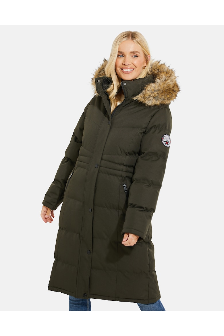 Зимняя утепленная куртка Арни 5983 с эко пухом и капюшоном Threadbare, хаки