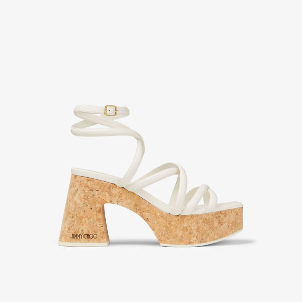 

Сандалии Cecelia из кожи и пробки с перекрестными ремешками Jimmy Choo, цвет latte/natural
