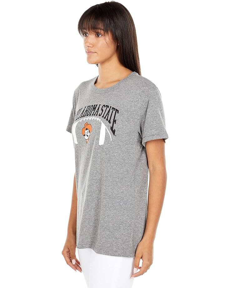 

Футболка Lauren James Oklahoma State Cowboys 1/2 Time Short Sleeve Tee, цвет Heather Grey