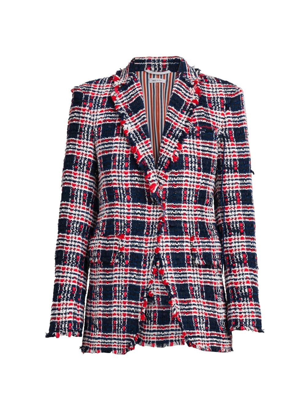 

Клетчатый твидовый жакет Thom Browne, красный