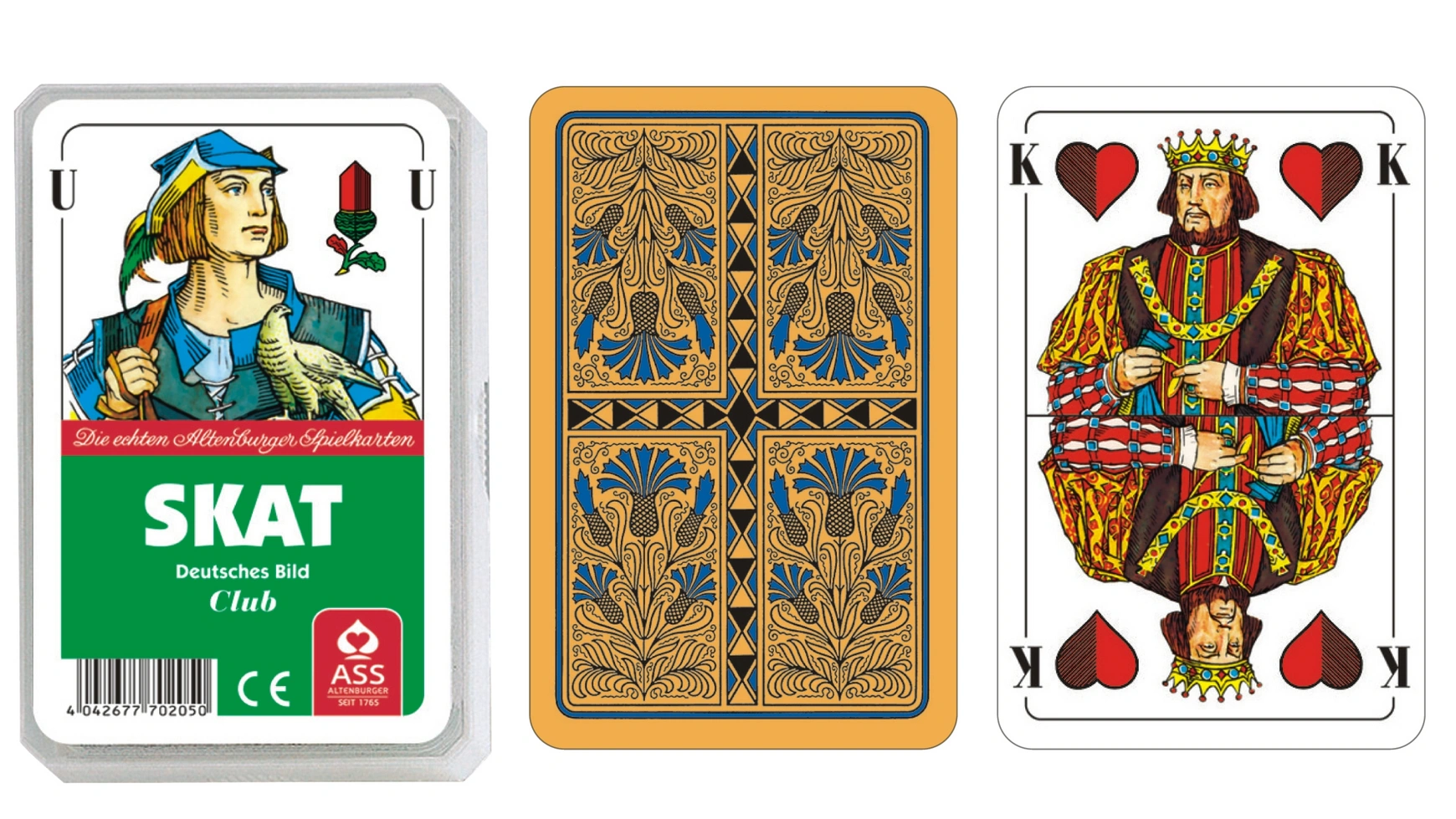 Игральные карты Ass Altenburger Скат, немецкая картинка, василек карточная игра болтун