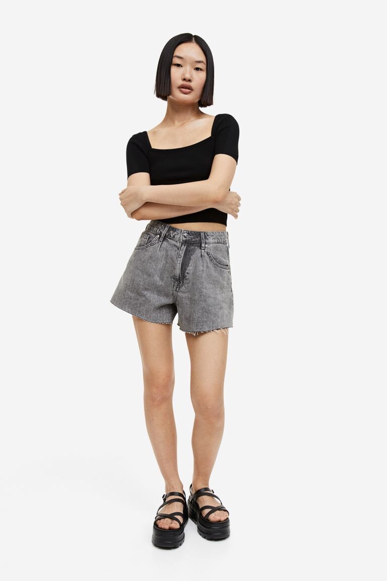 

Джинсовые шорты с высокой талией H&M