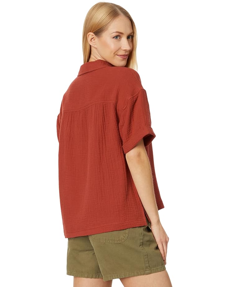 

Рубашка Pendleton Short Sleeve Button Front Shirt, цвет Red Ochre