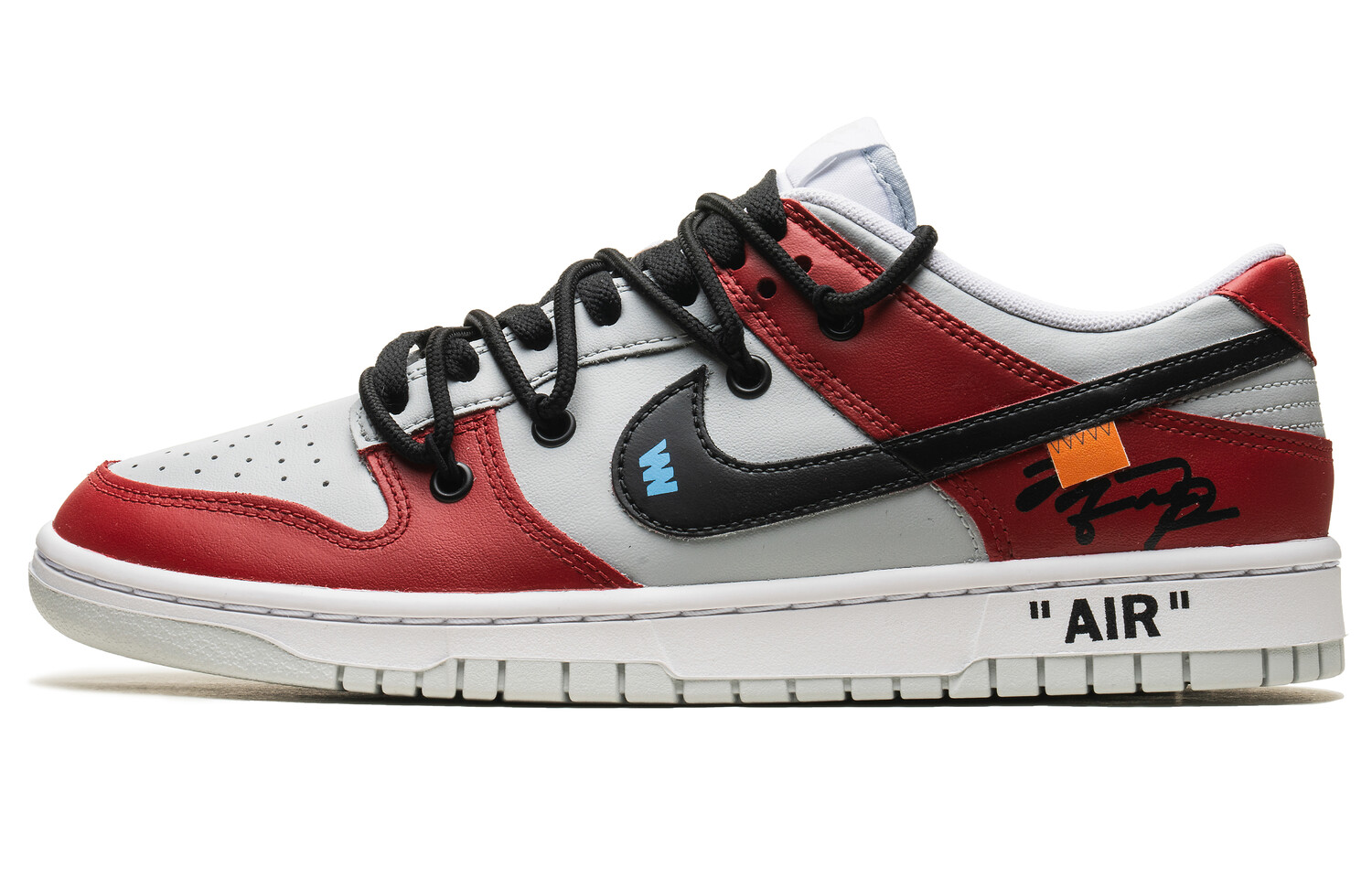 

Кроссовки Nike Dunk Skateboarding Shoes Women's Low-top Black/White/Red, темно-красный/белый/белый/черный