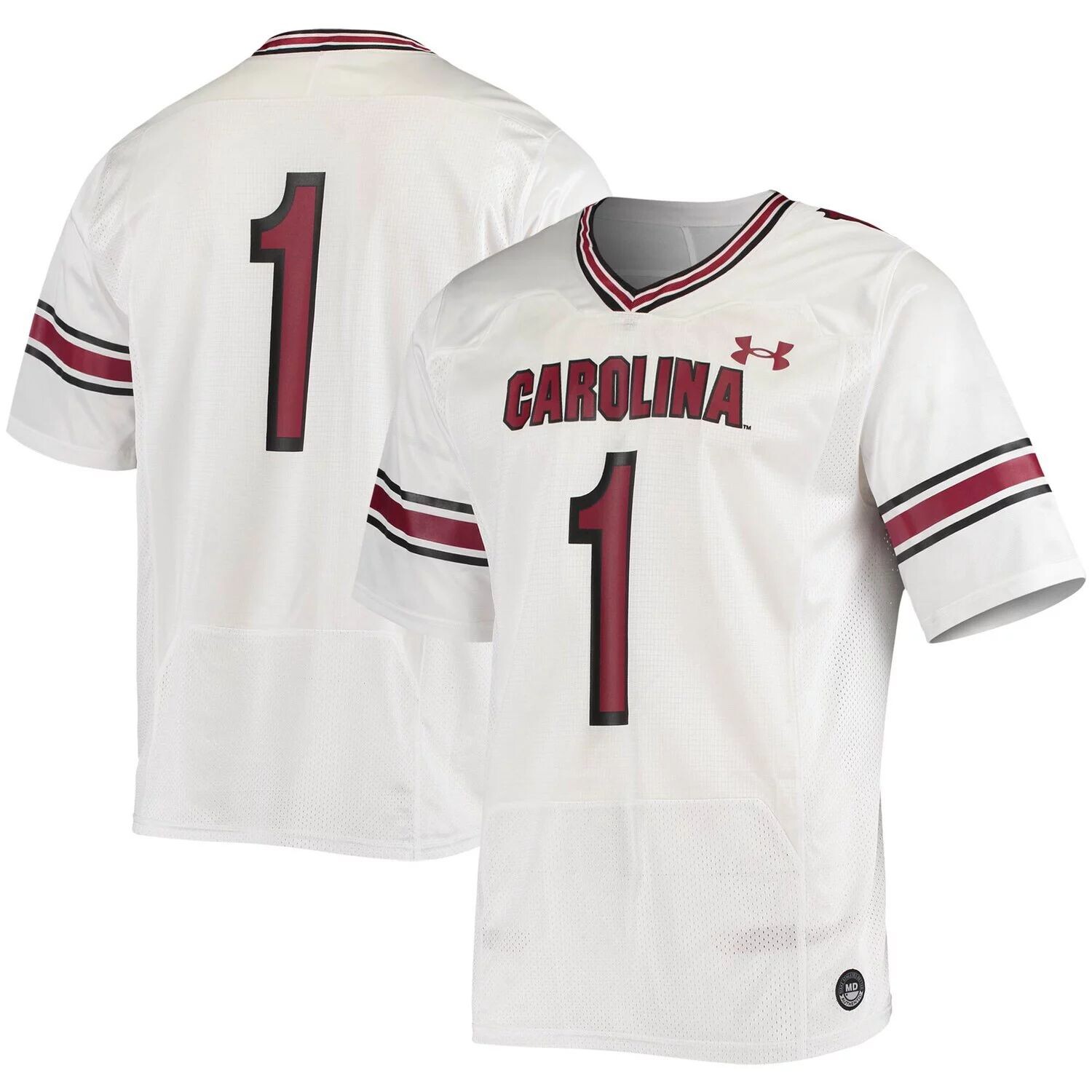 

Мужская белая футболка с логотипом № 1 South Carolina Gamecocks, реплика футбольного джерси Under Armour, Белый
