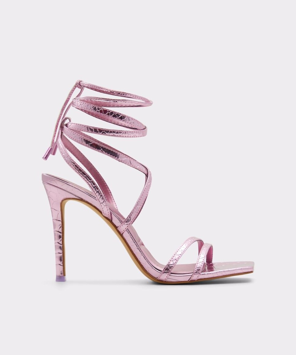 

Женские босоножки на каблуке из розовой ткани Aldo, розовый