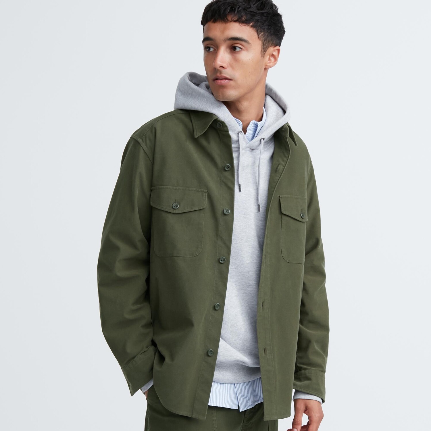 

Рубашка из джерси с длинным рукавом Uniqlo, оливковый