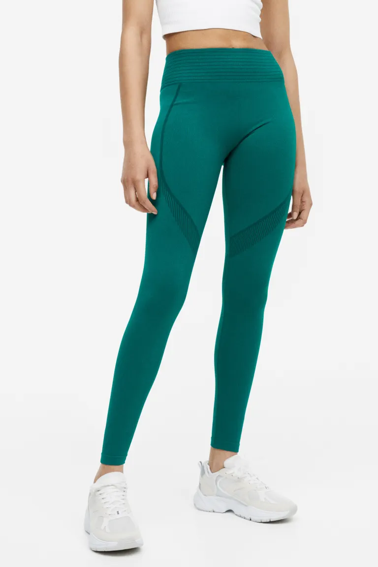

Бесшовные спортивные леггинсы drymove shaper H&M, зеленый