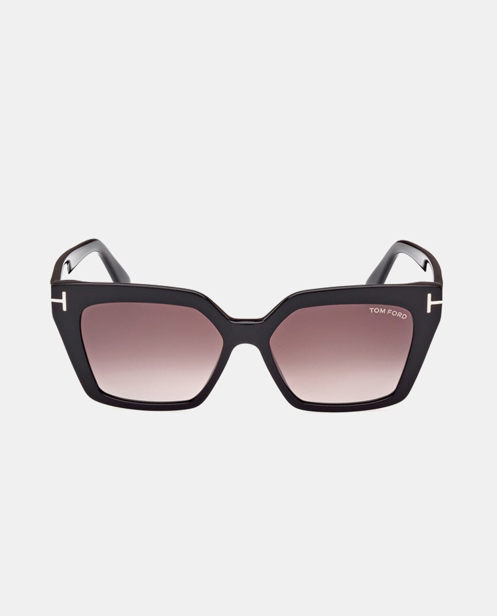 Черные женские солнцезащитные очки «кошачий глаз» из ацетата Tom Ford, черный цена и фото