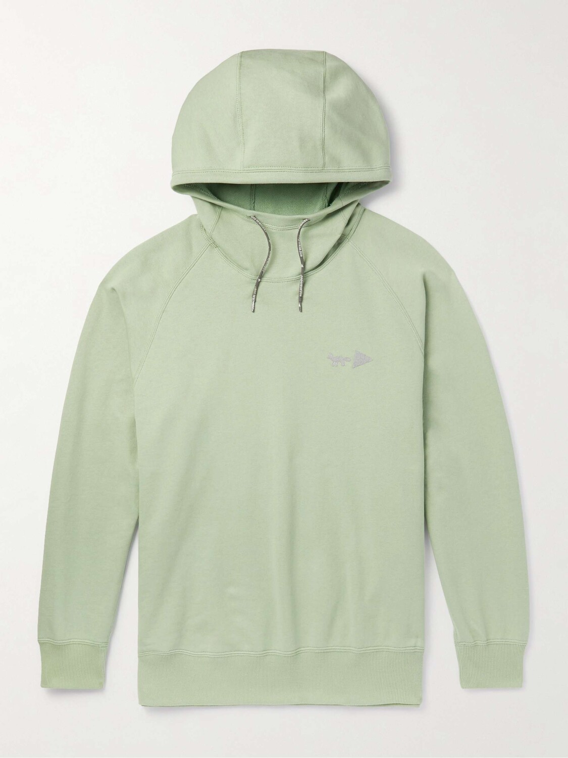 

Худи из смесового хлопкового джерси с логотипом Maison Kitsuné AND WANDER, зеленый