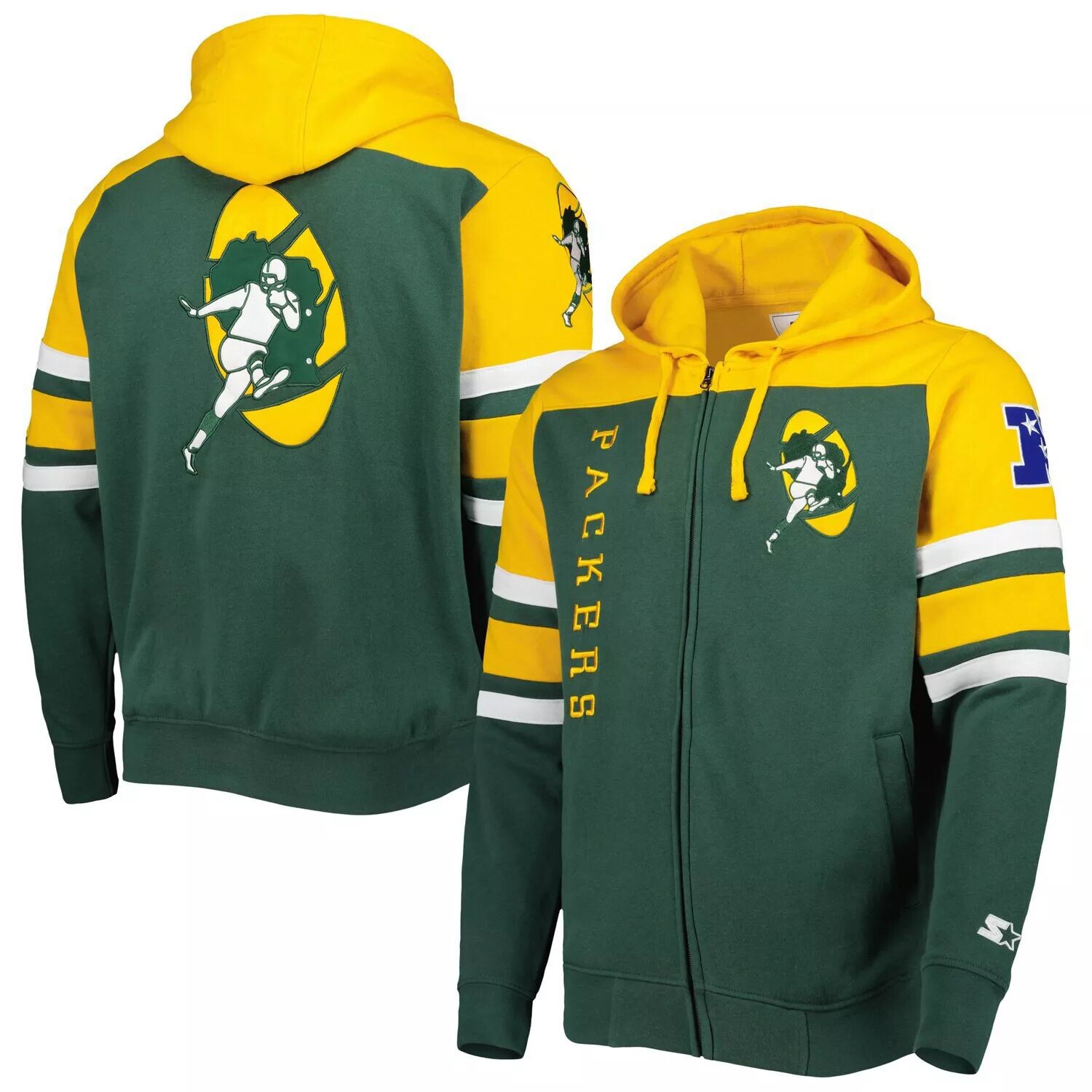 

Мужская зеленая куртка с молнией во всю длину и логотипом Green Bay Packers Extreme Vintage Logo Starter, Зеленый