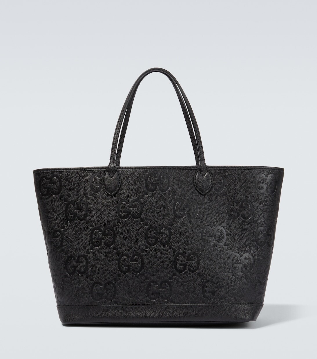 

Большая кожаная сумка-тоут Jumbo GG Gucci, черный