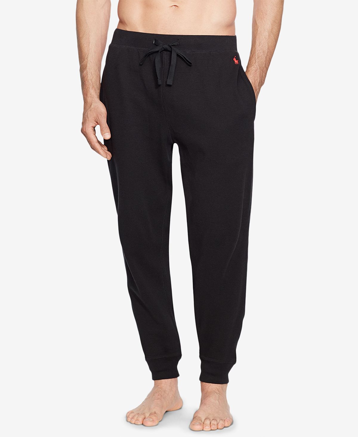 Мужские брюки-джоггеры вафельной вязки для сна Polo Ralph Lauren джоггеры polo ralph lauren серый