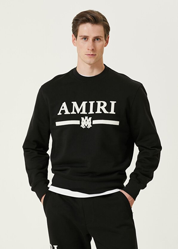 

Черный свитшот с вышитым логотипом Amiri