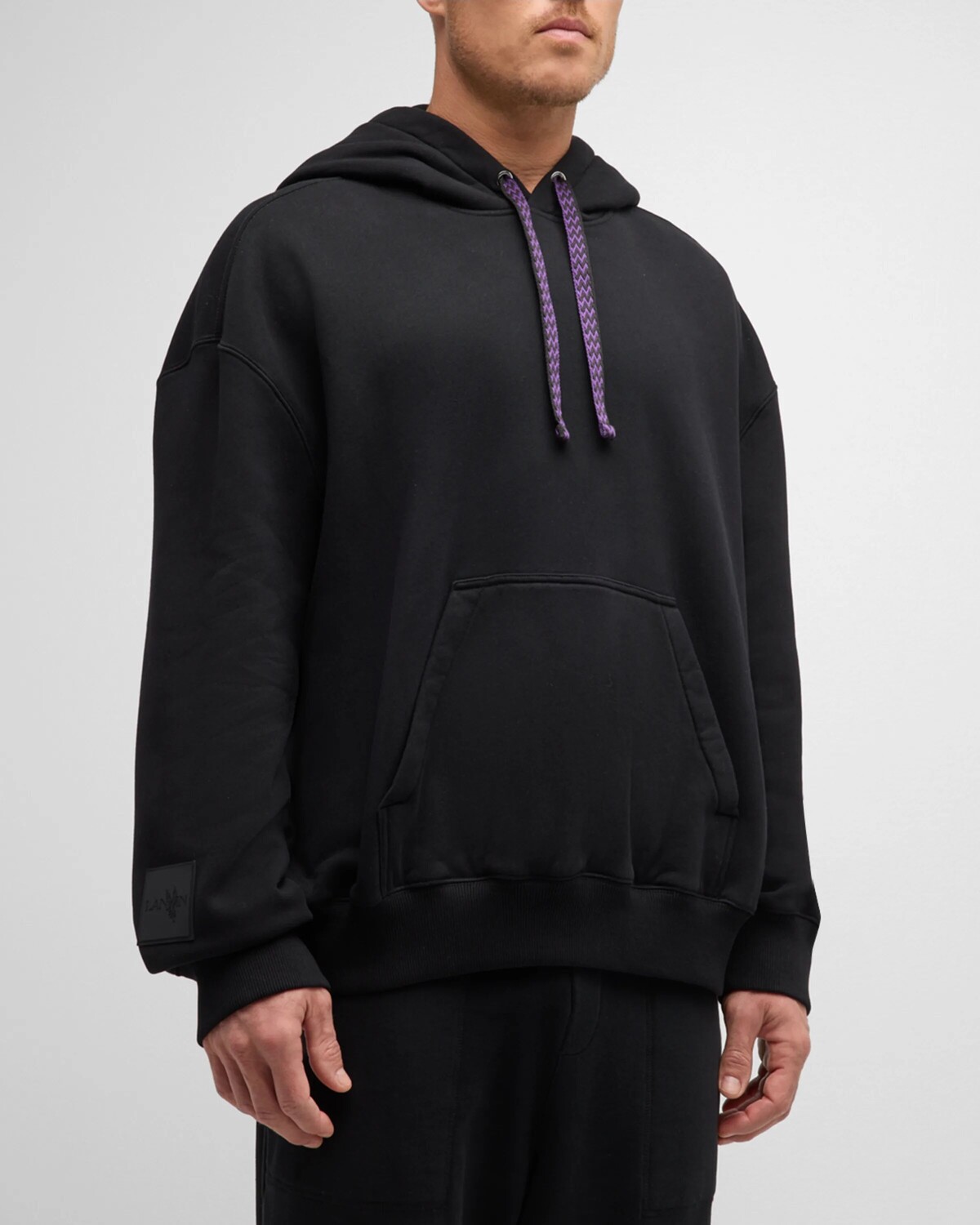 

Мужская кружевная толстовка с бордюрным узором Lanvin, цвет Black