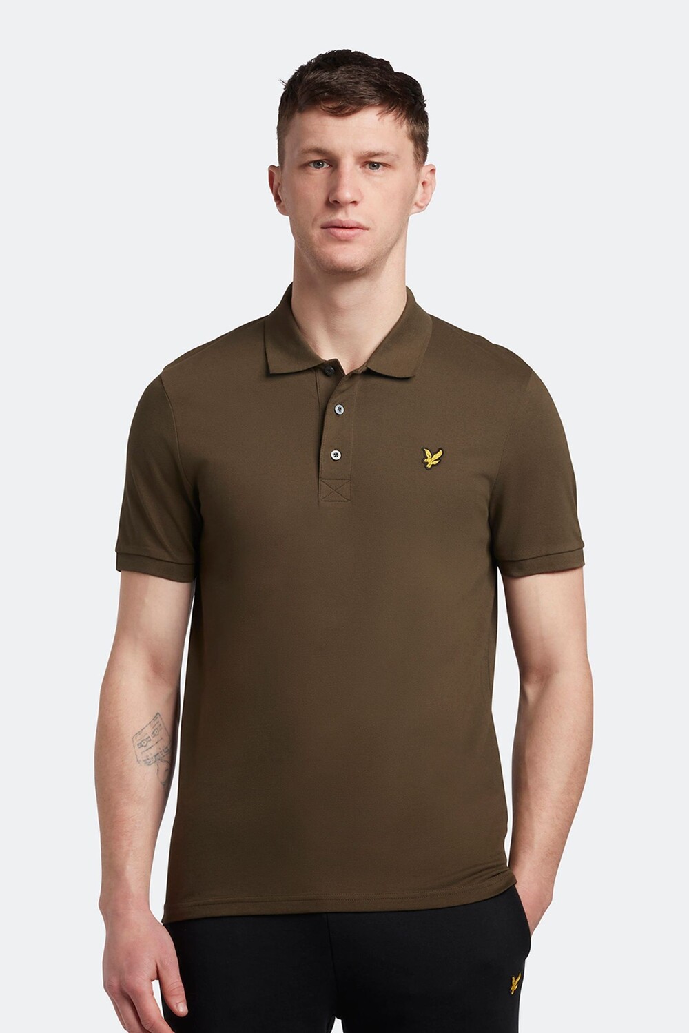 

Однотонная зеленая рубашка-поло Lyle & Scott, зеленый