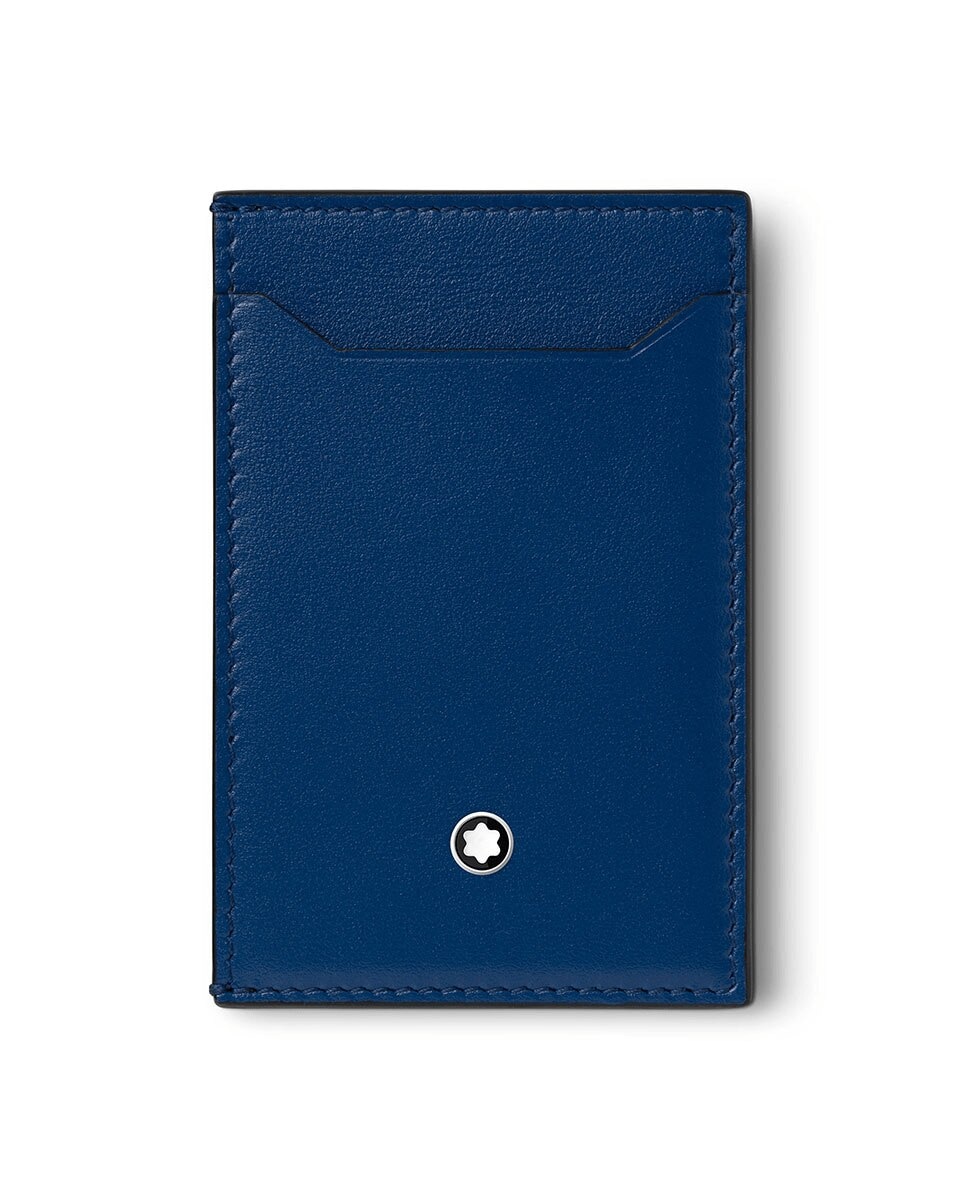 Карманная визитница Meisterstück на 3 карты унисекс, синяя кожаная Montblanc, синий карманная кожаная визитница ключ цвет синий