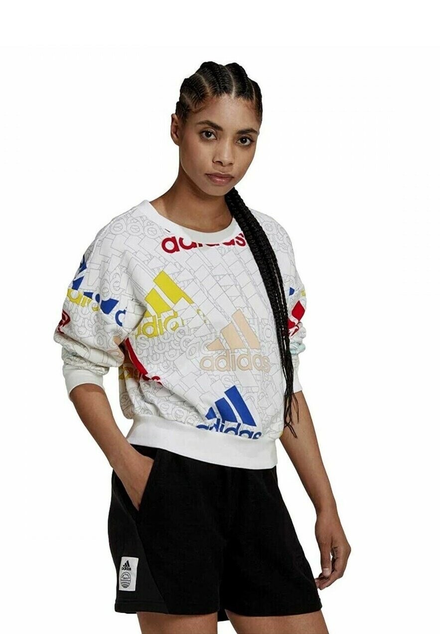 

Толстовка Adidas с принтом, белый
