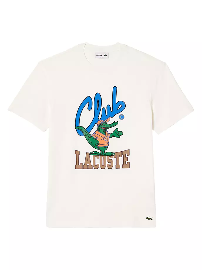 

Футболка Club Lacoste с рисунком Lacoste, цвет cream