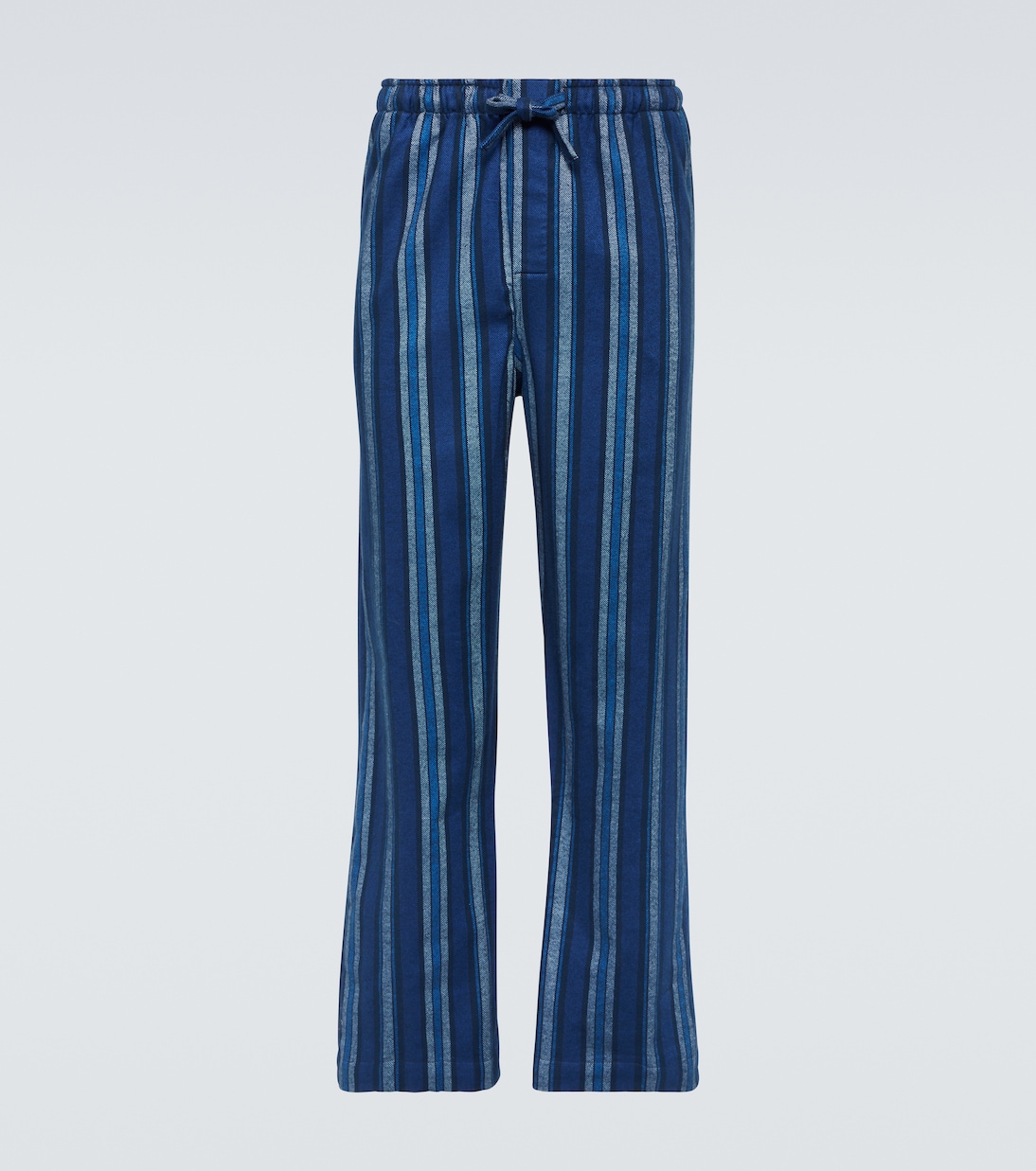 Хлопковые пижамные брюки в полоску kelburn Derek Rose, синий