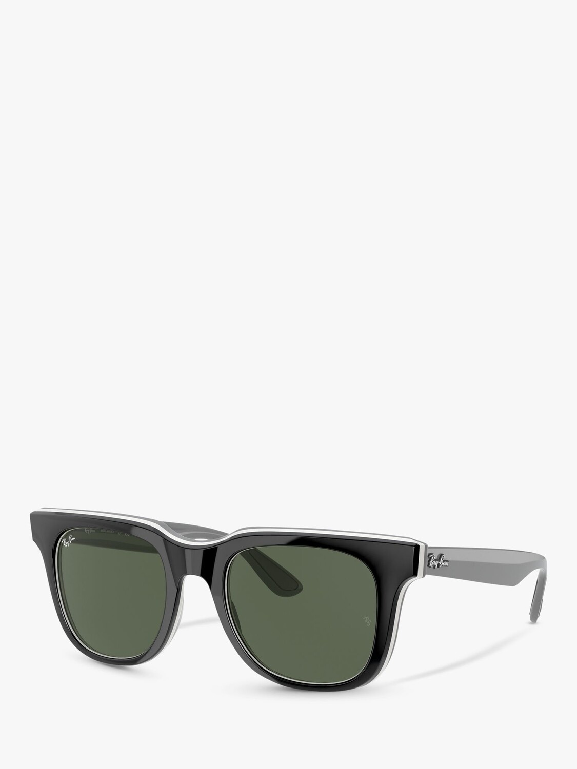 

Квадратные солнцезащитные очки унисекс Ray-Ban RB4368, черный/белый/серый