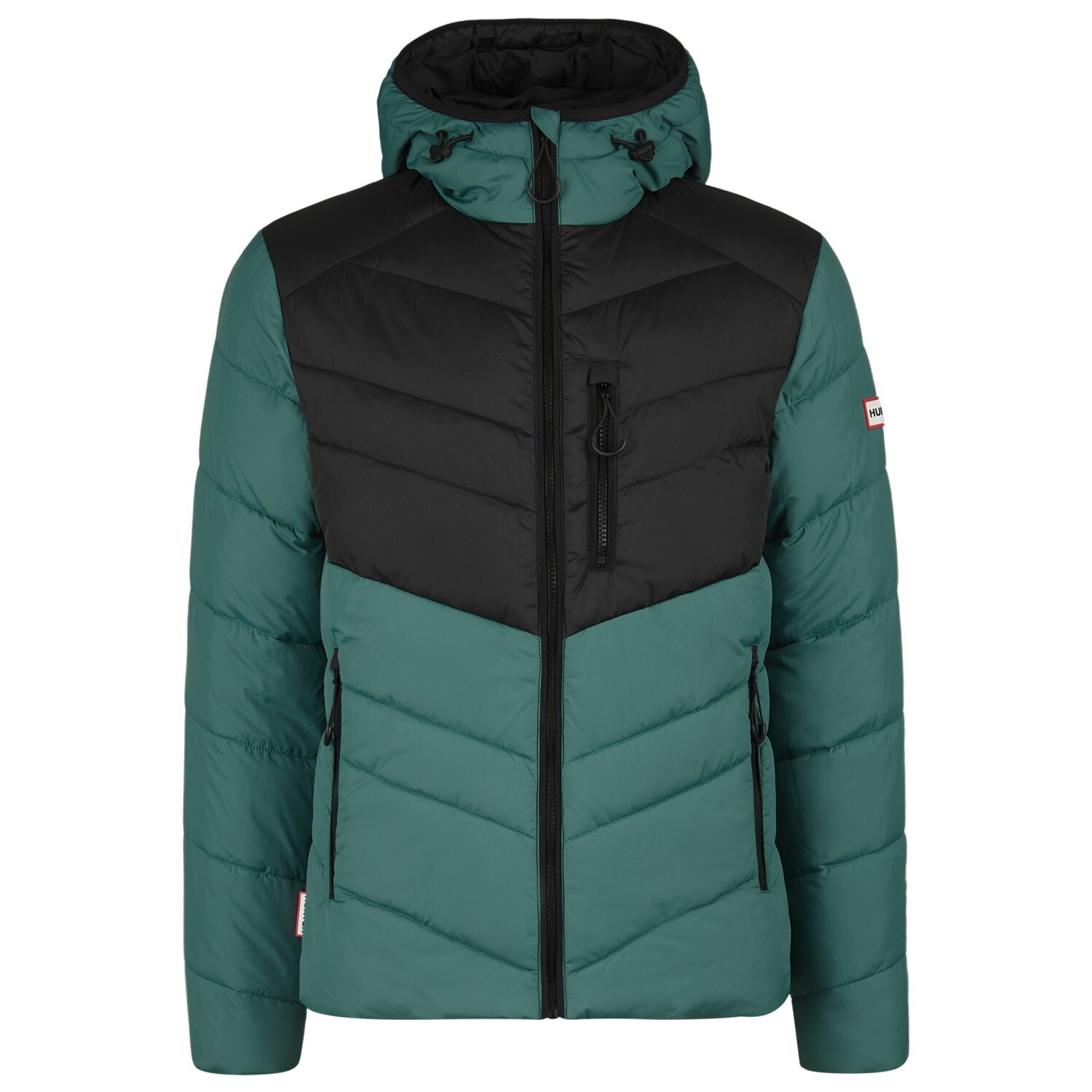 

Зимняя куртка Hunter Boots Travel Packable Puffer, цвет Black/Teal Tempo