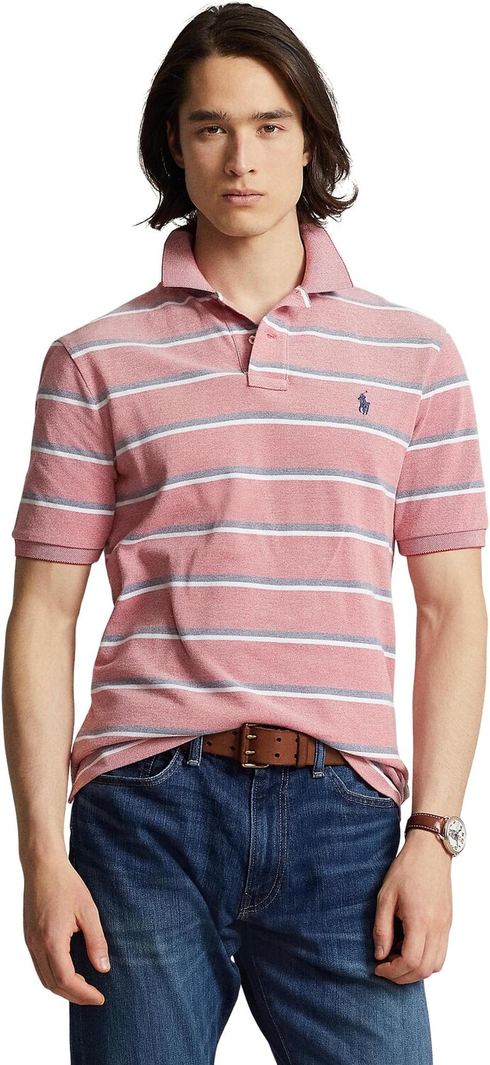 

Рубашка-поло Classic Fit Striped Mesh Polo Shirt Polo Ralph Lauren, цвет Spring Red Multi